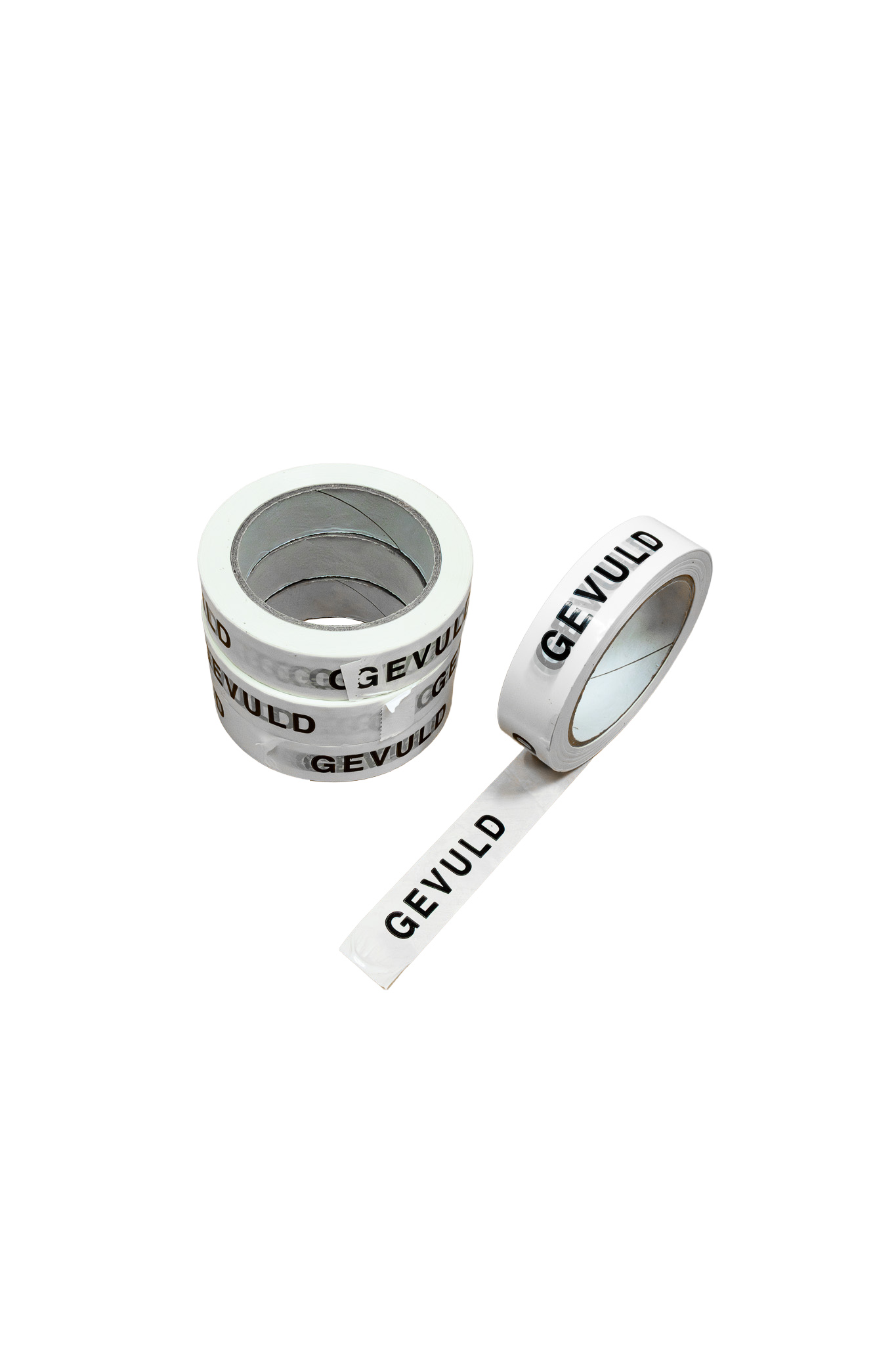 Rol tape zwart zelfklevend "gevuld"