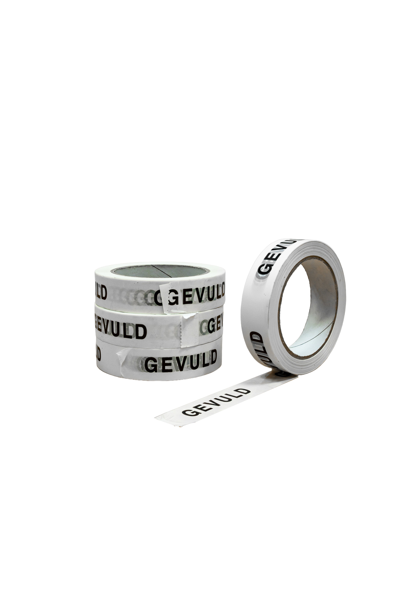 Rol tape zwart zelfklevend "gevuld"